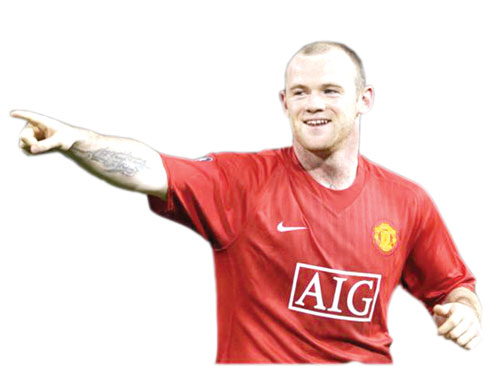 Wayne Rooney displays his tattoos on his arm