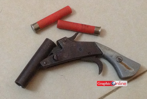 The locally made pistol the pair used for their expedition.