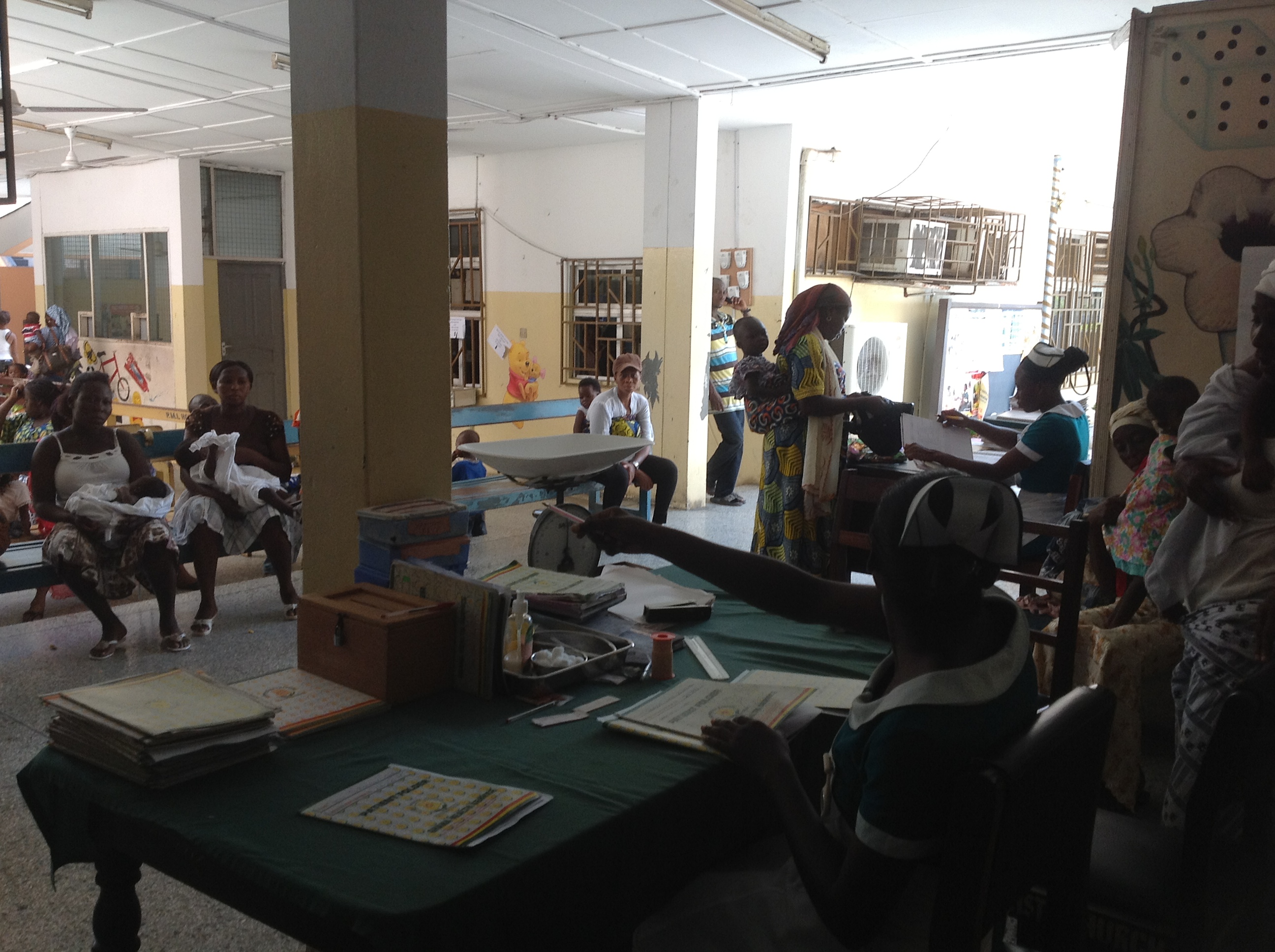 Some nurses busily working.