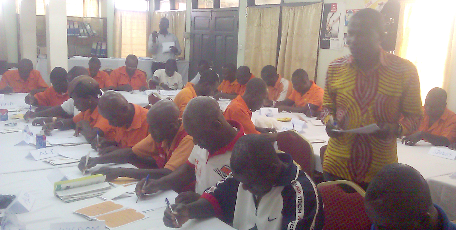 The Executive Director of the NDA, Mr Etse Ladzekpo, lecturing the drivers at the training workshop