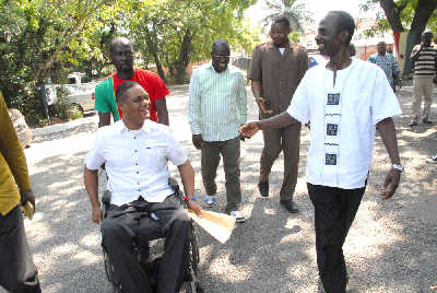The four general secretaries on their way to address the press conference Picture: SAMUEL ADJEI-BOATENG