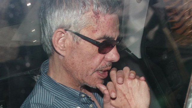 Mr Garzon arrived at court in handcuffs to appear before the judge