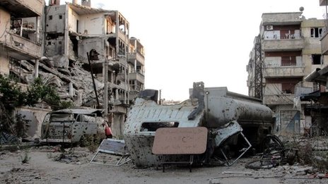 Heavily populated Syrian cities such as Aleppo, shown on 6 June, have seen brutal street fighting between Assad's forces and the opposition rebels