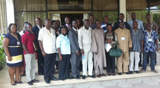Participants in a group photograph at the Busua Beach Resort in the Ahanta West District of the Western Region.