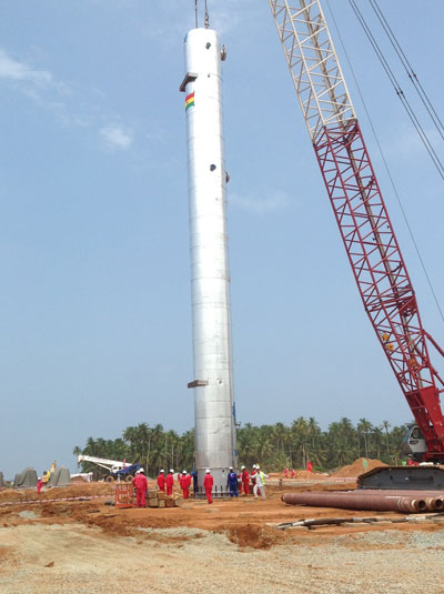 Some of the equipment being used on the gas project