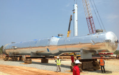 Some of the equipment being used on the gas project