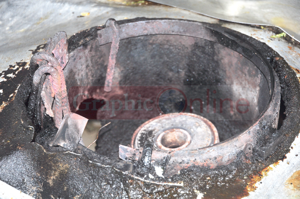 One of the rusted and uncleaned stoves in the Dynasty kictchen