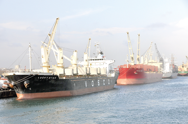 Fishing vessels at the Tema shipyard