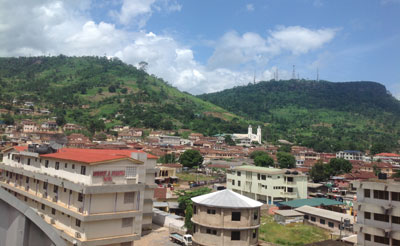 The legendary Mount Obuotabiri overlooking the town