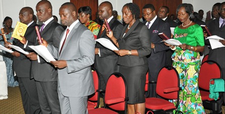 President Mahama's Ministers taking their oath of office