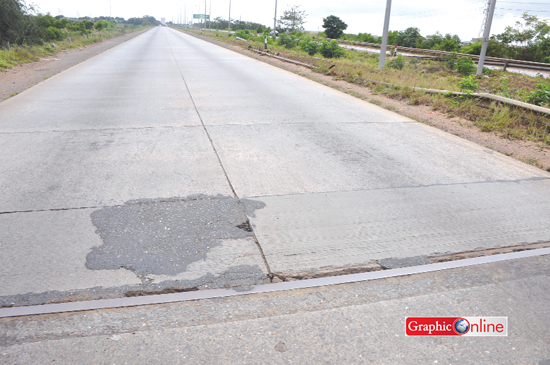 •  A patch on the motorway. Pictures: SAMUEL TEI ADANO  
