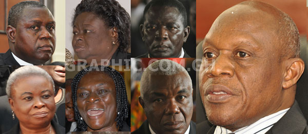 Seven of the nine member panel sitting on the election petition case