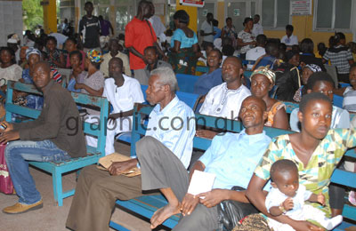 Some patients waiting at the OPD of Komfo Anokye Teaching Hospital (KATH) in Kumasi