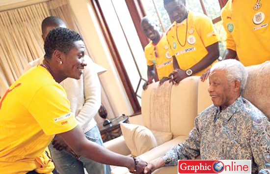 • Mandela issues words of encouragement to Asamoah Gyan.