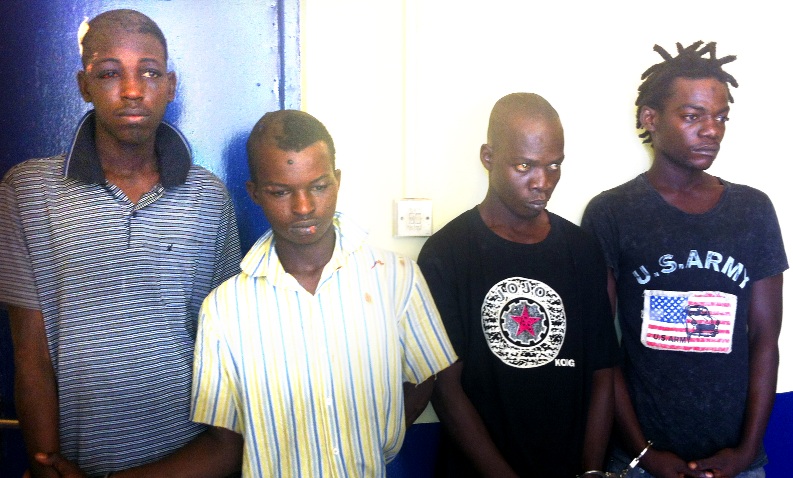 Picture from left: Abdulai Gawuni Haruna, Musah Mohammed Rashid who were arrested at Wassa Akropong and Mohammed Azia and Mohammed Kamara a Togolese National