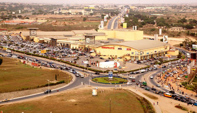Portions of the Tetteh-Quashie Interchange with the Shiashie lands in thee background