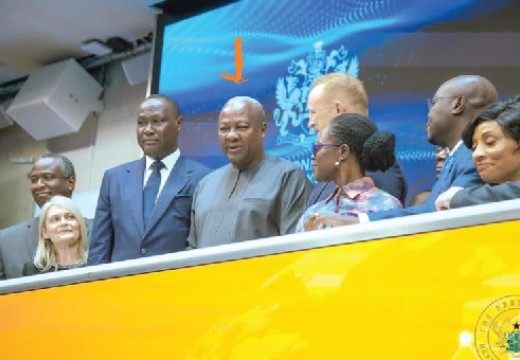 President Mahama rings London bell as GSE hits world's top two