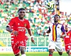 • Asante Kotoko’s Saaka Dauda (left) and Martin Karikari in a hot pursuit of the ball during the game