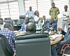 Professor Ahmed Abdulai Jinapor (right), Director-General, GTEC, addressing the press. With him is Prof. Anthony Ocloo (2nd from right), Deputy Director-General, GTEC