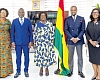 Prof. Naana Jane Opoku-Agyemang (middle ), Vice - President, Dr Dominic Akuritinga Ayine (2nd from the left), Attorney-General and Minister of Justice;  Dr Justice Srem-Sai (2nd from right), Deputy Minister, Ministry of Justice and Attorney-General, and other leaders during her working visit to the ministry in Accra