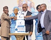 Kwasi Agyei (3rd from right), Controller and Accountant General, being assisted by Cynthia Amerley Amarteifio (2nd from right), Board Chairperson, Students Loan Trust Fund; Dr Emmanuel Newman (right), Director of Tertiary Education Division, Ministry of Education, and Dr Hajia Saajida Shiraz (3rd from left), Chief Executive Officer, Students Loan Trust Fund, to cut the cake to mark the 20th anniversary of the Students Loan Trust Fund. Picture: ELVIS NII NOI DOWUONA 