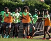 The Queens at training for the match