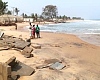 The ruins left behind by the tidal waves