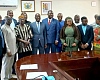 Haruna Iddrisu (arrowed), Education Minister, with the Governing Council members after the inauguration