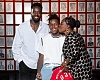 Nico Williams together with his brother Iñaki  Williams and their monther María Arthuer after signing the contract