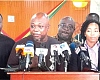 James Agalga, the Chairperson of the Defence Committee of Parliament, briefing the press 