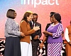 Prof. Naana Jane Opoku-Agyemang (2nd from right), Vice-President, interacting with Maha Dimachki, CEO, GFTN Solutions, at the 3i Africa Summit, 2026. With them include Dr Johnson Asiama (3rd from left), Governor, BoG, and Matilda Asante-Asiedu (left), 2nd Deputy Governor. Picture: DOUGLAS ANANE-FRIMPONG