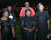 President John Mahama (right) in a tete-a-tete with President Julius Maada Wonie Bio. With them include Prof. Naana Jane Opoku-Agyemang (3rd from right), the Vice-President, Julius Debrah (2nd from left), Chief of Staff, and Justice Baffoe-Bonnie, acting Chief Justice