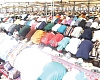 Some of the Muslims observing  Eid-ul-Adha at the Independence Square. Picture: SAMUEL TEI ADANO