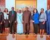 President John Mahama (5th from right) with the African Union Advisory Board Against Corruption State Party Review Team and some government officials