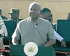 President John Dramani Mahama (right) speaking at the event