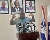 Henry Nana Boakye, NPP National Organiser addressing the p;ress