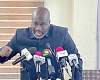 Dr John Apea, Head of Mission for the Commonwealth Enterprise and Investment Council, addressing the news conference