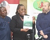 Nana Oye Bampoe Addo (middle), Deputy Chief of Staff at the Office of the President, launching the National and Subnational HIV and AIDS Estimates and Projections 2024 Report in Accra. With her is Hector Sucilla Perez (right), UNAIDS Country Director, and Dr Kharmacelle Akanbong (left), acting Director-General of the Ghana AIDS Commission (GAC). Picture: ESTHER ADJORKOR ADJEI 