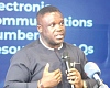 Samuel Nartey George, Minister of Communication, Digital Technology and Innovations, addressing the media. Picture: ESTHER ADJORKOR ADJEI