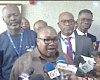 Dr Mark Kurt  Nawaane, Chairman of the Health Committee,  addressing the journalists