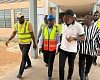 Kwabena Mintah Akandoh, Minister of Health, and his team inspecting one of the Agenda 111 projects in Kumasi