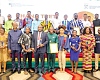 Zakaria Sulemana (3rd from left), Director-General, Commission for Technical and Vocational Education and Training, with Prof. Amevi Acakpovi (5th from left), Vice-Chancellor, Accra Technical University, and the award winners after the ceremony. Picture: ELVIS NII NOI DOWUONA 