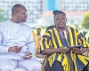 Dr Edward Omane Boamah (left) conferring with Sam Dzata George