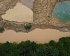 A section of the Birim River that has been obstructed by illegal miners