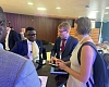 Dr Frederick Appoh,(2nd left)  CEO Ghana Railway Development Authority having a tete-a-tete with some participants  during the EU–Africa Business Forum held in Abidjan.