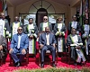President John Dramani Mahama (seated middle) with current judges of the African Court