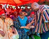 President John Dramani Mahama exchanging pleasantries with Tongraan Kugbilsong Nanlebegtang, the Paramount Chief of the Talensi Traditional Area, during the event