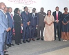 Prof. Ernest Kofi Abotsi (5th from right) Dean, UPSA Law School, interacting with Johnson Pandit Asiama (6th from right), Governor, Bank of Ghana. With them are Naana Essiful Boison (7th from right), Head of Marketing, ABSA, John Awuah (4th from right), CEO, Ghana Association of Banks, and other dignitaries. Picture: ERNEST KODZI 