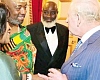 King Tackie Teiko Tsuru II (2nd from left), the Ga Mantse, in a handshake with King Charles III at the Commonwealth Day celebrations in London. With them include Shirley Ayorkor Botchwey, Secretary-General, Commonwealth of Nations