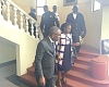 Justice Torkornoo with her husband leaving the Supreme Court